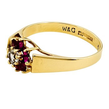 9ct gold pink zircon Cluster Ring size P